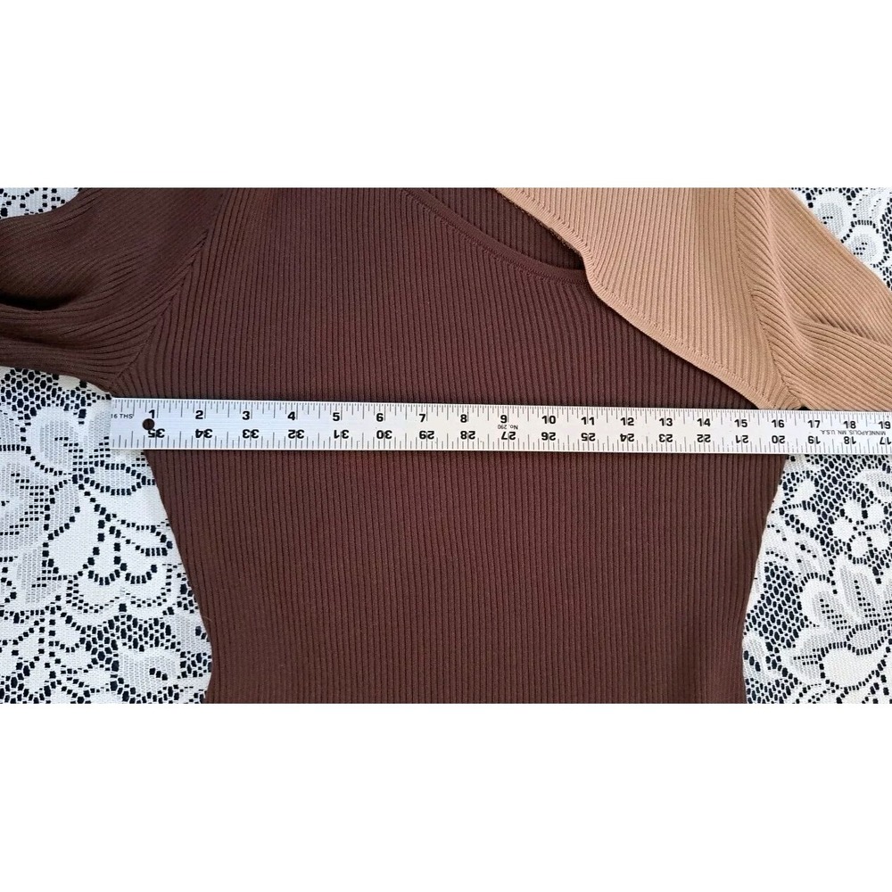 ALMOST FAMOUS Sweater Dress Womens XL Brown Color Block Long Sleeve Midi NWT - Picture 9 of 11